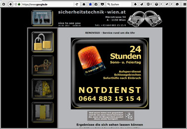 Webseite http://sicherheitstechnik-wien.at